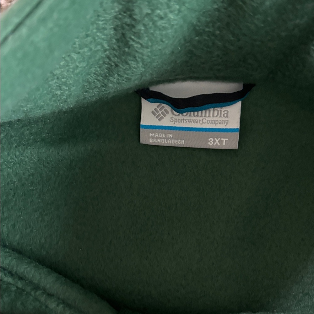 Columbia Men’s Green Zip Up Sweater 3XT NWT - Picture 3 of 3